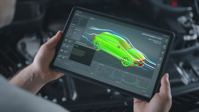 On screen tablet software for testing vehicle aerodynamics