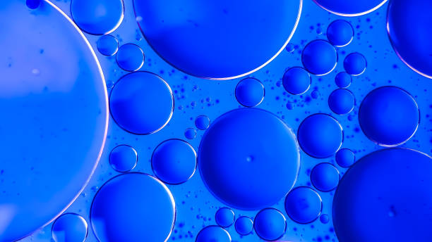 istock Colorful abstract background with oil bubbles in water, design modern liquid art 1412821130