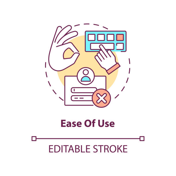 Ease of use concept icon Ease of use concept icon. Commenting platform feature abstract idea thin line illustration. Good user experience. Isolated outline drawing. Editable stroke. Arial, Myriad Pro-Bold fonts used convenience stock illustrations