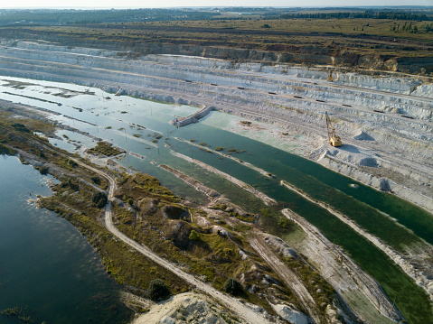 panorama of the quarry mining Aerial view industrial