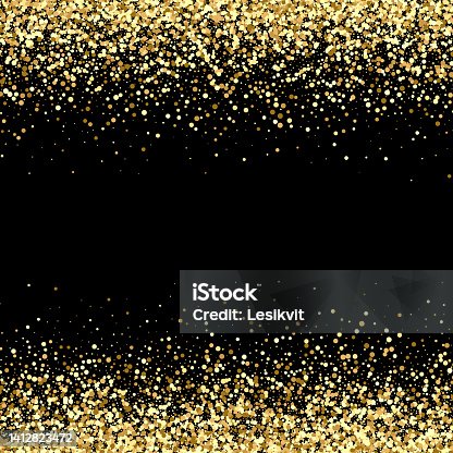 istock Black background with glittering golden particles Abstract vector holiday background,design element 1412823472