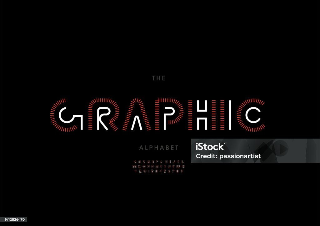 Stylized Graph Lettering Graphic Alphabet Stock Illustration - Download Image Now - Abstract ...