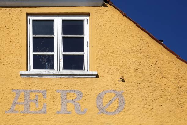Aero island sign on a wall in Denmark