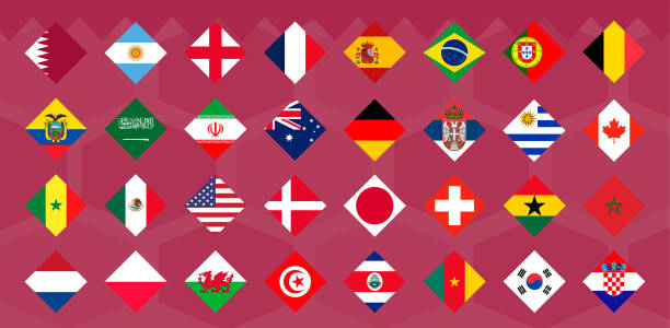 ilustraciones, imágenes clip art, dibujos animados e iconos de stock de papel pintado en los colores de qatar. ilustración vectorial. - world cup