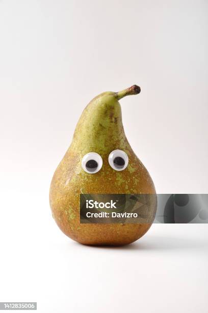 Face Less Pear Healthy Pear With Face On White Isolated Background Stock Photo ...