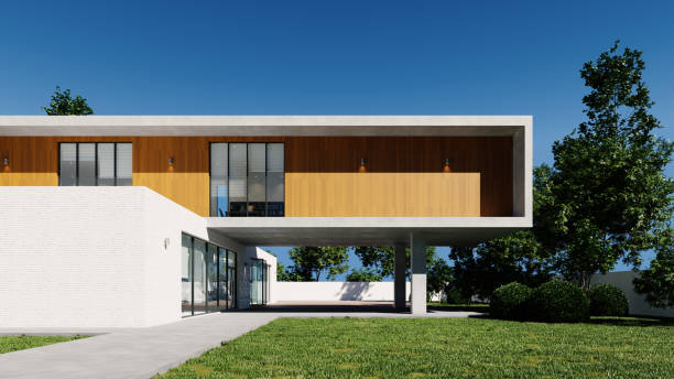 istock modern building exterior with clear blue sky 1412837358