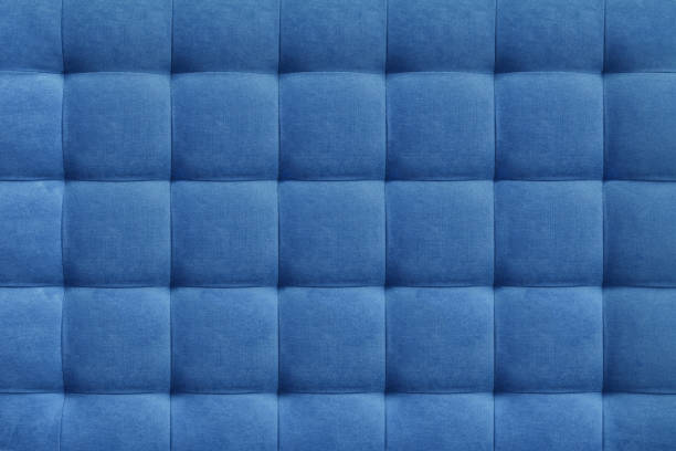 istock Blue suede leather background, classic checkered pattern for furniture, wall, headboard 1412841596