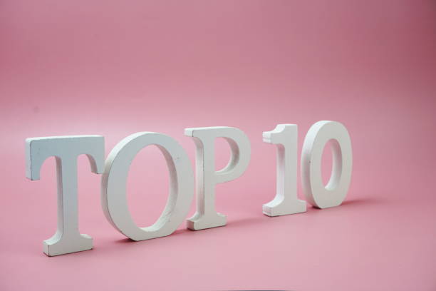 istock Top 10 Word alphabet letters on pink background 1412842334