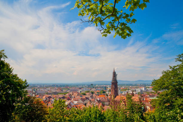 istock Panoramic view over Freiburg in Breisgau, Germany 1412842436