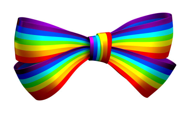 renderizado lgbtq bow-knot 5- 3d - ilustración - bowknot fotografías e imágenes de stock