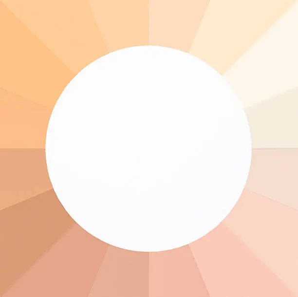 Nude colour palette with white circle shaped paper as a copy space.