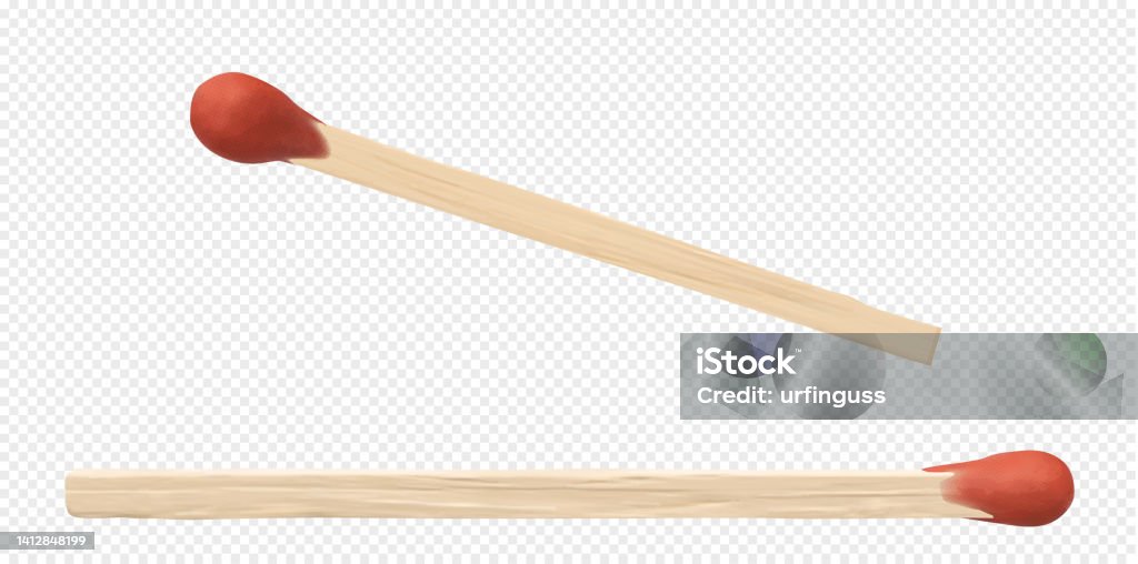 Match Sticks Transparency Two Matchsticks On A Transparent Background Vector Illustration Stock ...