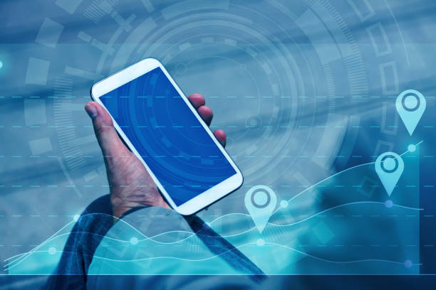 istock Smartphone navigator mapping in city and communication with social networks. 1412849017