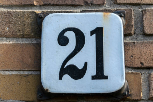 istock Close Up House Number 21 At Amsterdam The Netherlands 1412851272