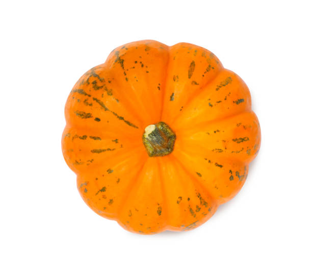 istock Fresh ripe pumpkin isolated on white, top view 1412854505