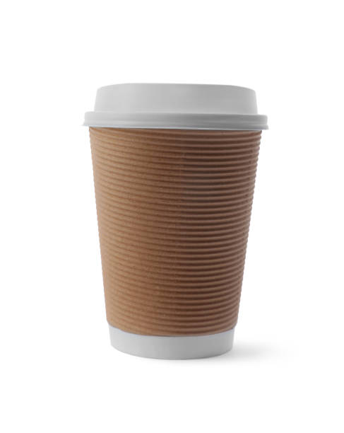 istock Takeaway paper coffee cup with lid isolated on white 1412855292