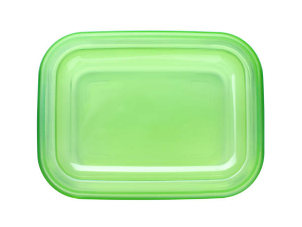 istock Empty closed container for food isolated on white, top view 1412855716