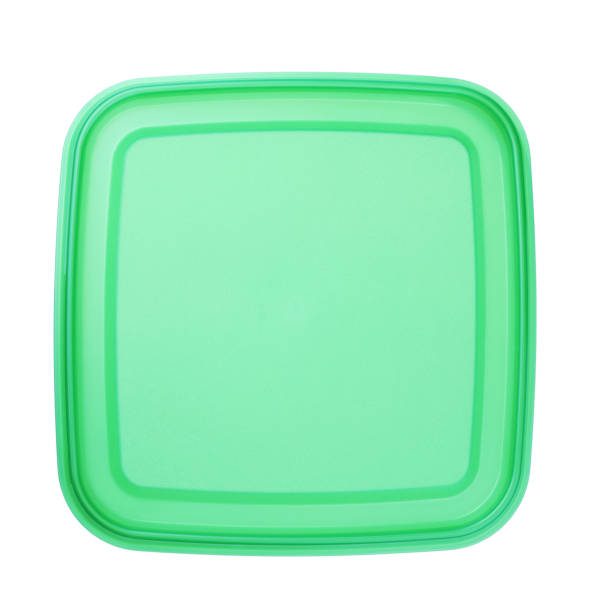 istock Closed plastic container for food isolated on white, top view 1412855909