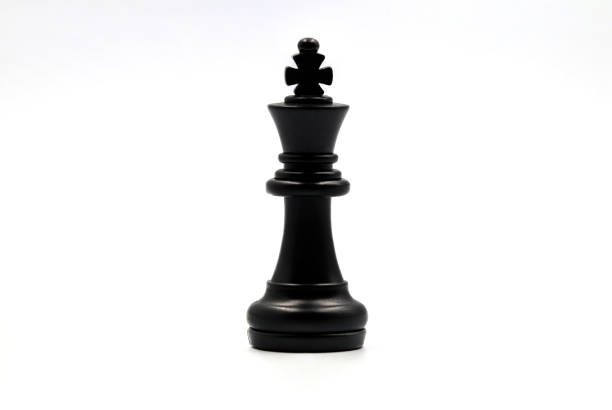 istock Black queen in chess, on a white background 1412858440