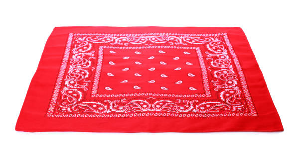 istock Red bandana with paisley pattern isolated on white 1412860021