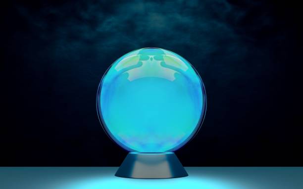 kryształowa kula na ciemnym tle. renderowanie 3d - magic spell zdjęcia i obrazy z banku zdjęć