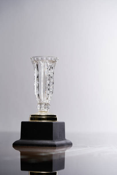 close up of crystal trophy