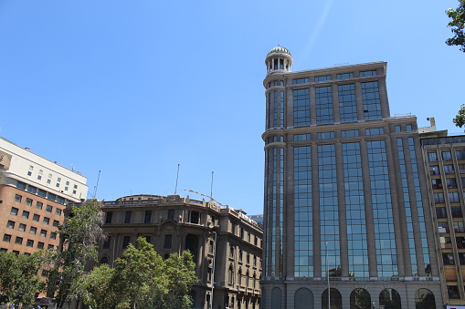 Image of some buildings in one of the main avenues of Santiago de Chile