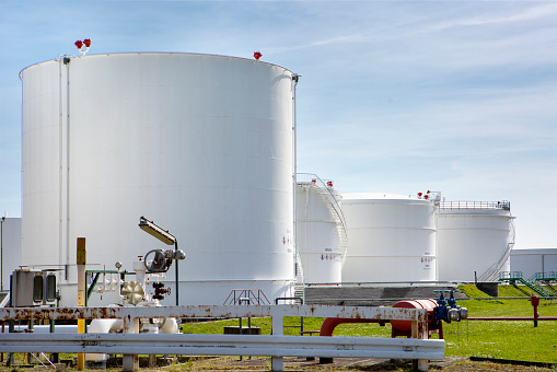 Oil terminal, oil and gasoline storage tanks