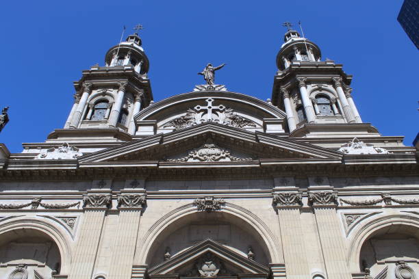 low angle view on Church  in Santiago, Chile