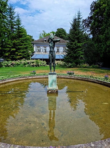 The Villa Belvoir (Belvoirpark) is a Cultural Heritage in Zürich-Enge that comprises the mansion built between 1828 and 1831. The image shows the building where Alfred Escher was living during summer season.