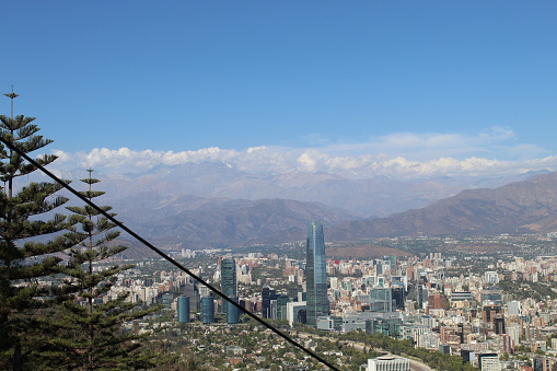 Aerial panoramic views of Santiago de Chile