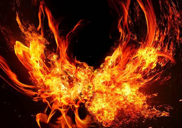istock 3D illustration of flames burning in the dark 1412867964