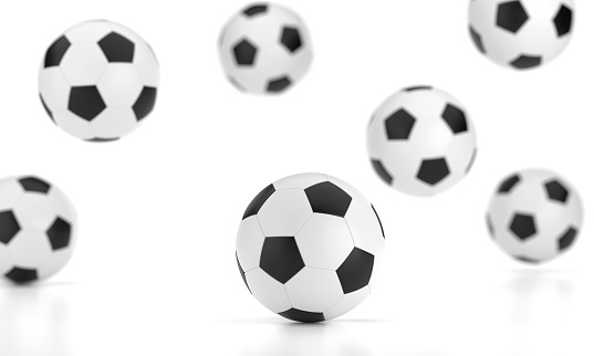 Soccer Balls isolated on White Background. Sports concept.