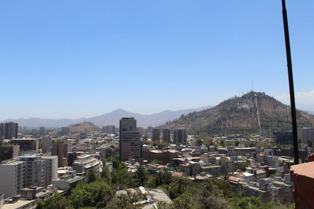 Image of the Cerro San Cristóbal from the Cerro Santa Lucía in Santiago de Chile