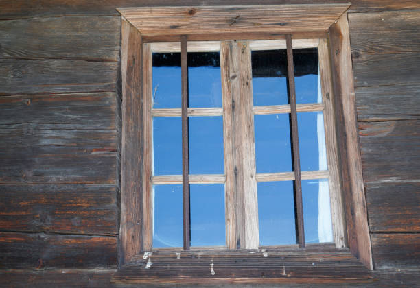 istock Wooden window in rustic homes 1412872594