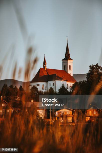 Church Of St Ignatius Of Loyola At Borovã In Malenovice At Sunset In Beskydy Mountains Czech Republic Christian Church For Its Faithful Stock Photo - Download Image Now