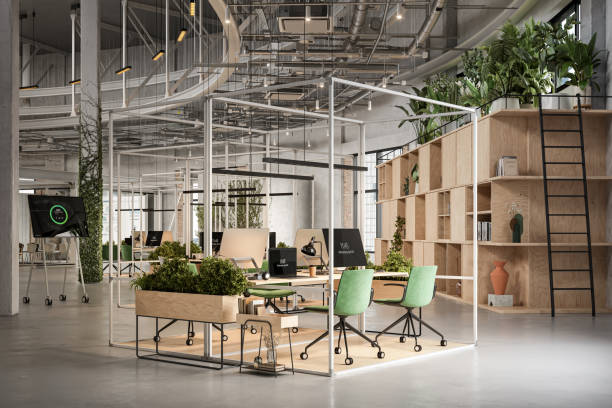 istock 3d render of sustainable office interior 1412874594