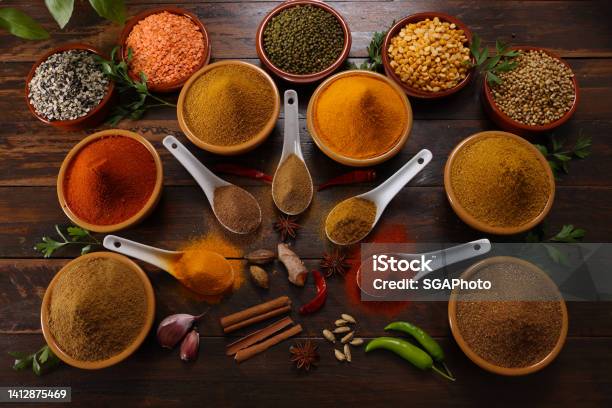 Herbs And Spices Stock Photo - Download Image Now - Spice, Seasoning, Condiment