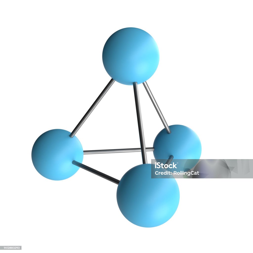 Triangular Pyramid Basic Molecular 3d Illustration Of A Molecular Model Of A Triangular Pyramid With A ...