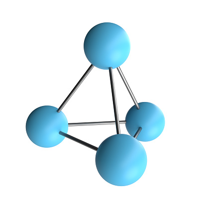 Mol Pyramids Particles 3d Illustration Of A Molecular Model Of A Triangular Pyramid With A ...