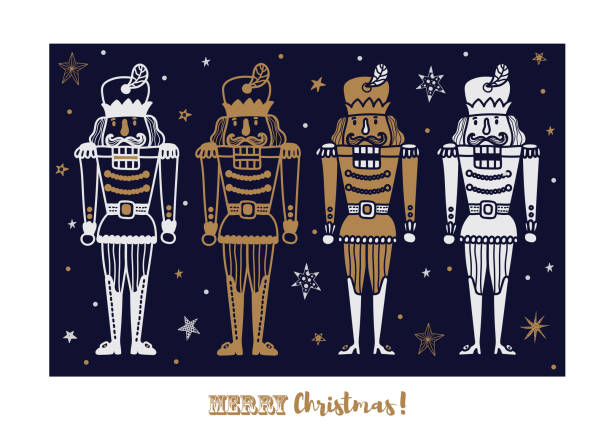 ilustrações, clipart, desenhos animados e ícones de quebra-nozes de ouro. - nutcracker