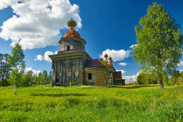 Church of the Presentation of the Lord, Shelokhovskaya rural locality and the administrative center of Priozernoye Rural Settlement of Kargopolsky District, Arkhangelsk Oblast, Russia.