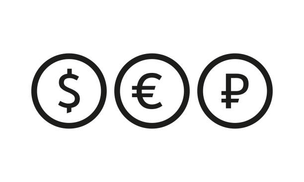 ภาพประกอบสต็อกที่เกี่ยวกับ “ไอคอนชุดสัญลักษณ์สกุลเงิน เครื่องหมายดอลลาร์, ยูโร, รูเบิลรัสเซีย, ถู, เงิน, ธนาคาร, รายได้, กา� - thai money”