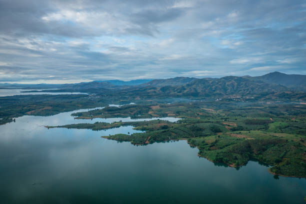 istock Drone view of Po Ko river in Dak Ha town 1412891891