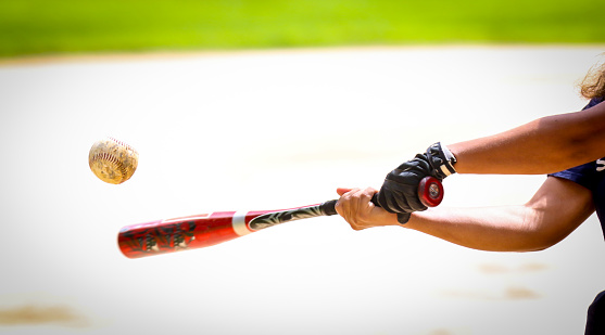 Close-up of Baseball Equipment including baseball gloves at park in Central Florida