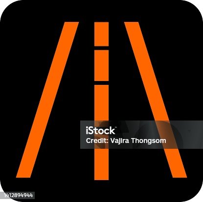 istock Car lane keeping assistance sign vector 1412894944