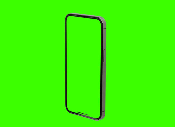 istock Mockup phone and new smartphone Mock up Green screen background and Clipping Path isolated for Infographic Business web site design app 1412895314