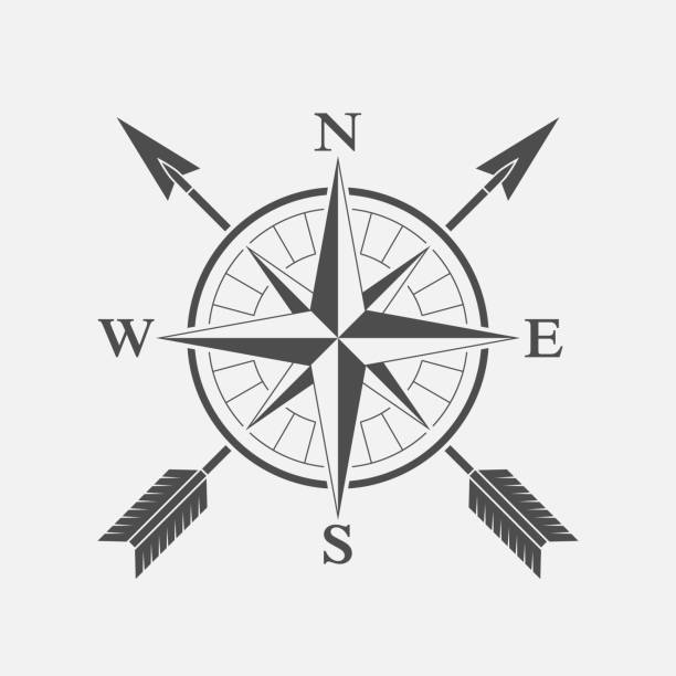 ilustrações, clipart, desenhos animados e ícones de símbolo de viagem - drawing compass