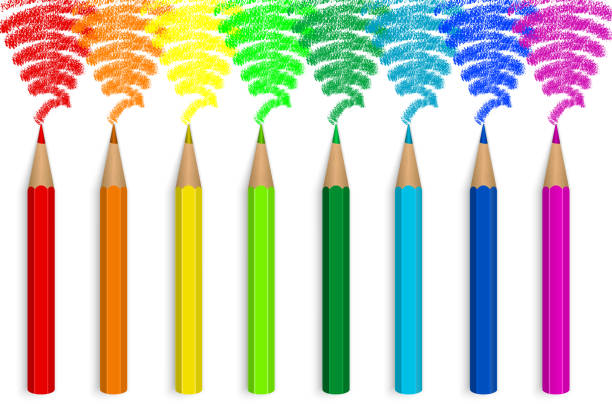 ilustrações de stock, clip art, desenhos animados e ícones de colour pencils 10 - colour pencil