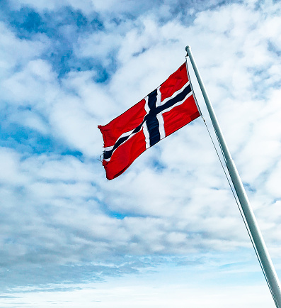 norwegian flag on the boat